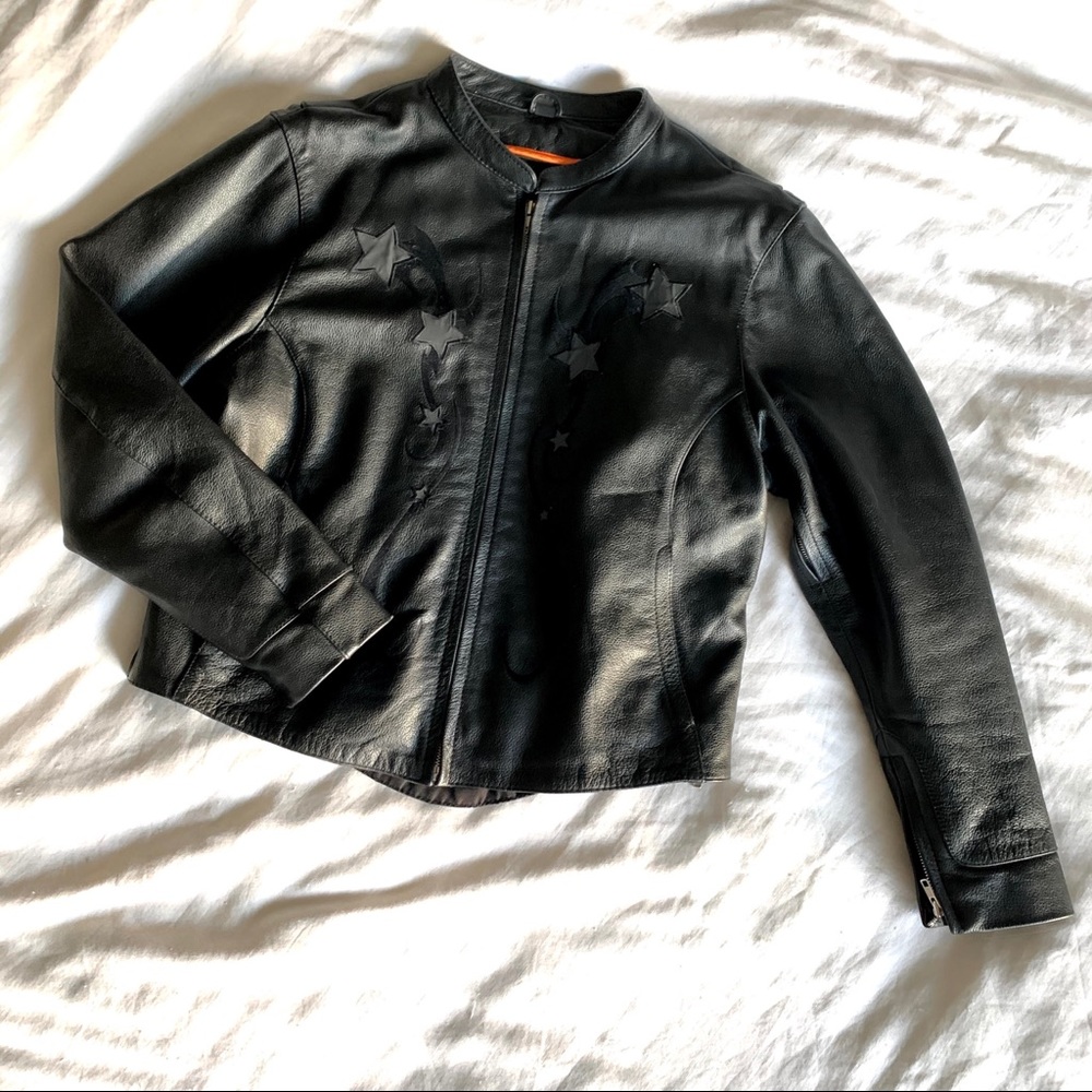 Women’s Leather Jacket tribal stars